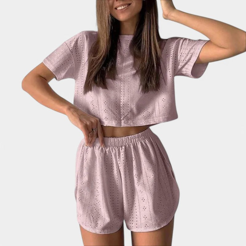 Gleame.-Gleame Pyjama set - Top met shorts voor losse homewear in de lente