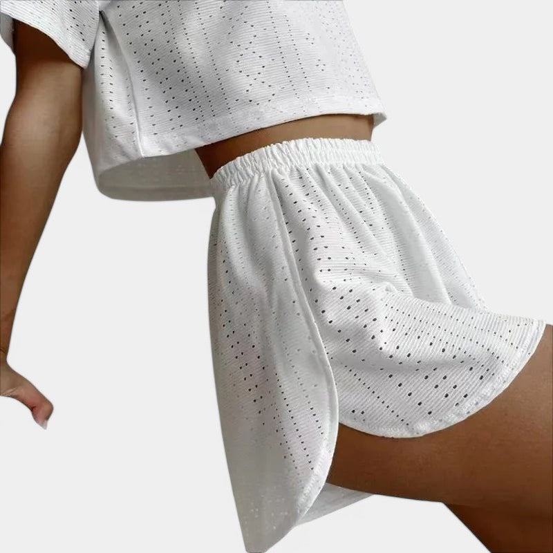 Gleame.-Gleame Pyjama set - Top met shorts voor losse homewear in de lente