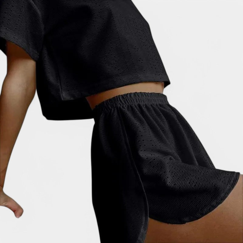 Gleame.-Gleame Pyjama set - Top met shorts voor losse homewear in de lente
