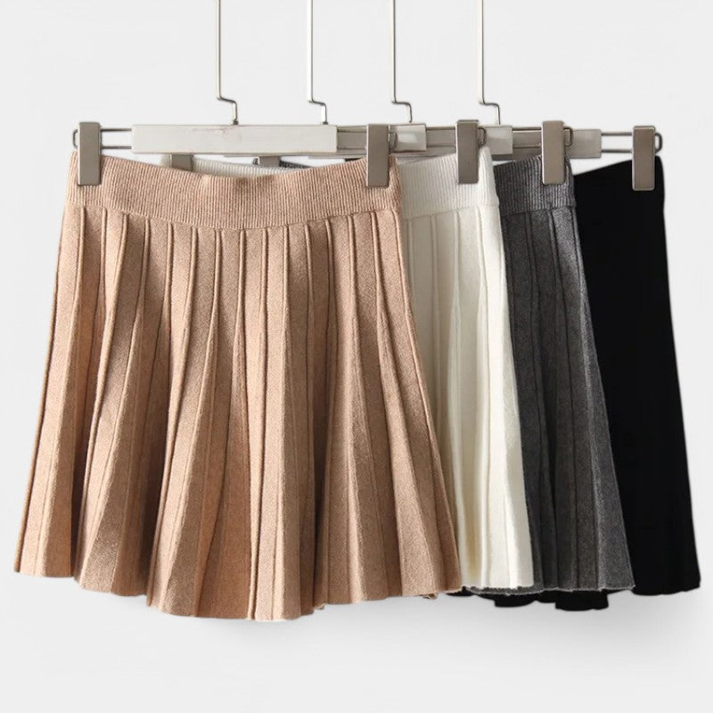 Gleame.-Gleame Rok - Lichte gebreide mini plooirok voor vrouwen