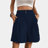 Gleame.-Gleame Short - Dames high-waisted wijde korte broek met losse pasvorm en zakken