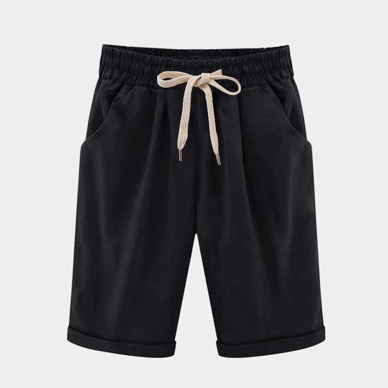 Gleame.-Gleame Short - Dames losse broek met ceintuur en zakken