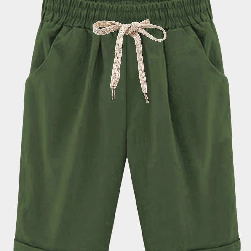 Gleame.-Gleame Short - Dames losse broek met ceintuur en zakken