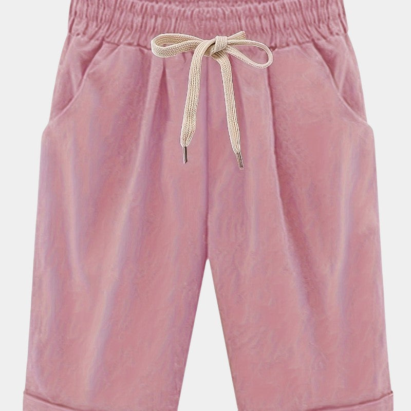 Gleame.-Gleame Short - Dames losse broek met ceintuur en zakken