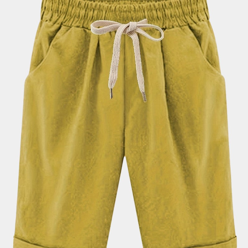 Gleame.-Gleame Short - Dames losse broek met ceintuur en zakken