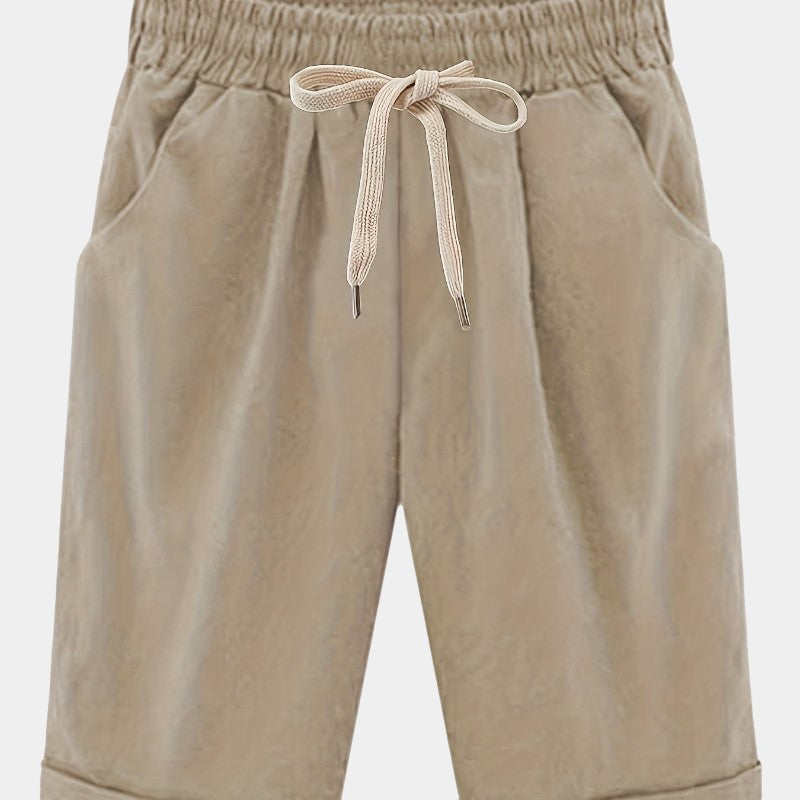 Gleame.-Gleame Short - Dames losse broek met ceintuur en zakken