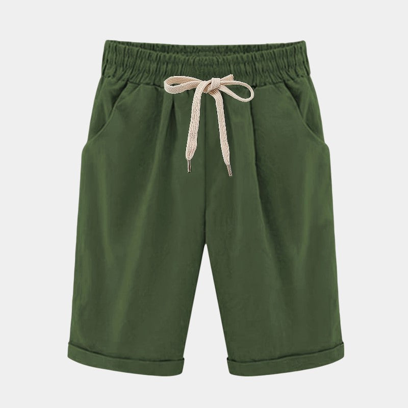 Gleame.-Gleame Short - Dames losse broek met ceintuur en zakken