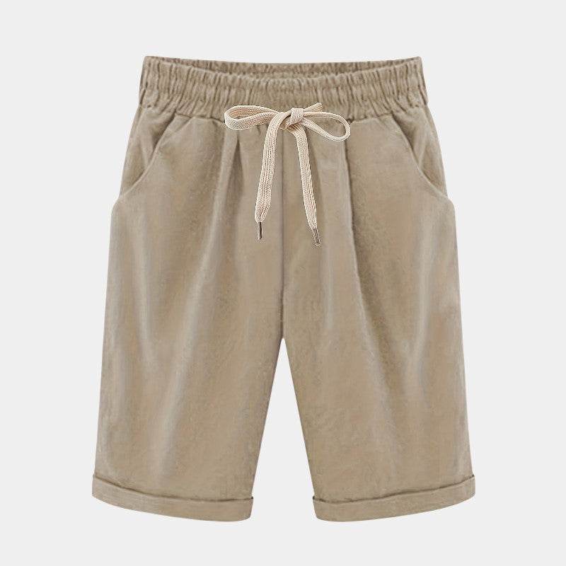 Gleame.-Gleame Short - Dames losse broek met ceintuur en zakken