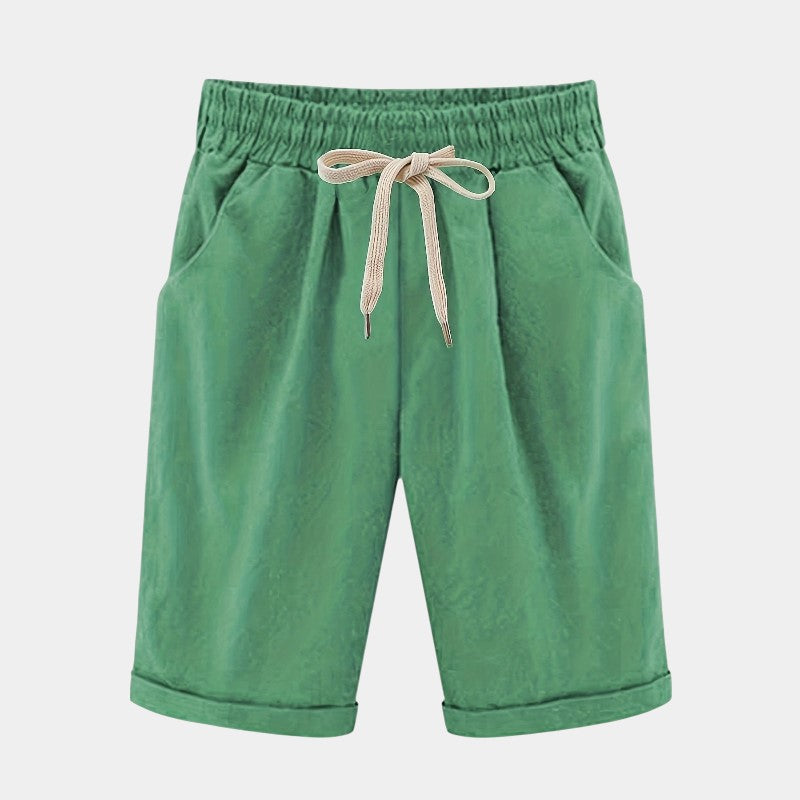 Gleame.-Gleame Short - Dames losse broek met ceintuur en zakken