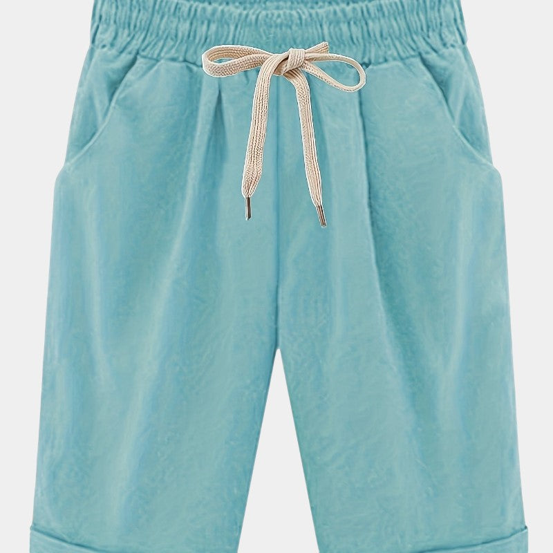 Gleame.-Gleame Short - Dames losse broek met ceintuur en zakken