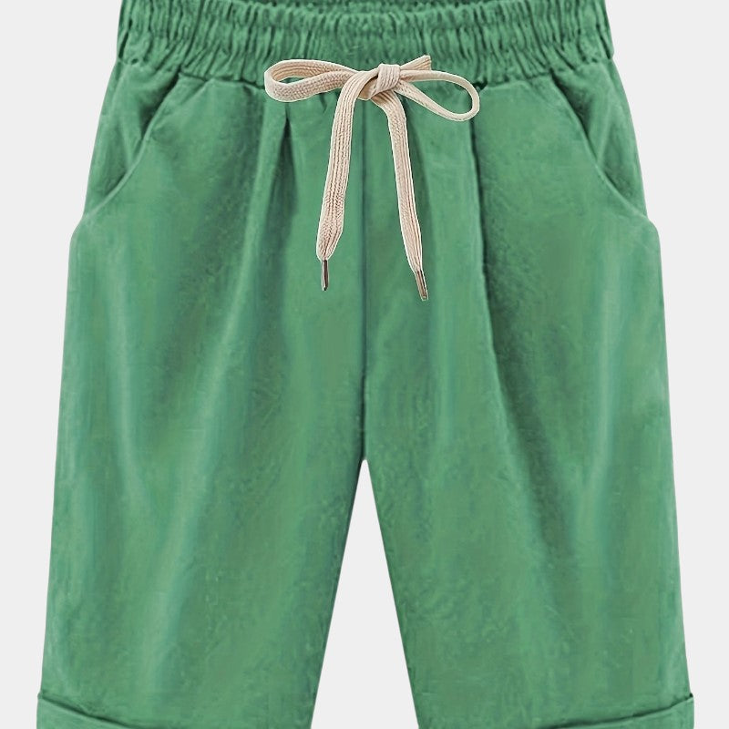 Gleame.-Gleame Short - Dames losse broek met ceintuur en zakken