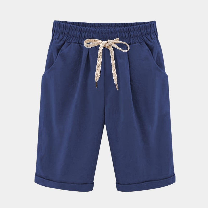 Gleame.-Gleame Short - Dames losse broek met ceintuur en zakken