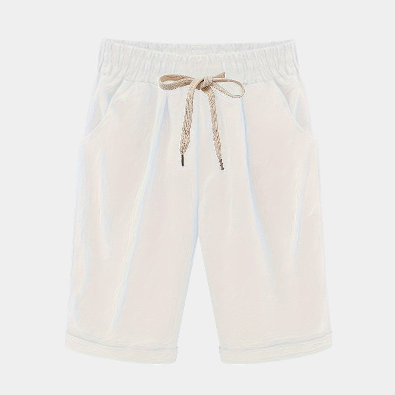 Gleame.-Gleame Short - Dames losse broek met ceintuur en zakken