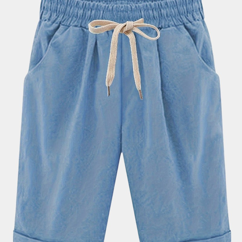 Gleame.-Gleame Short - Dames losse broek met ceintuur en zakken