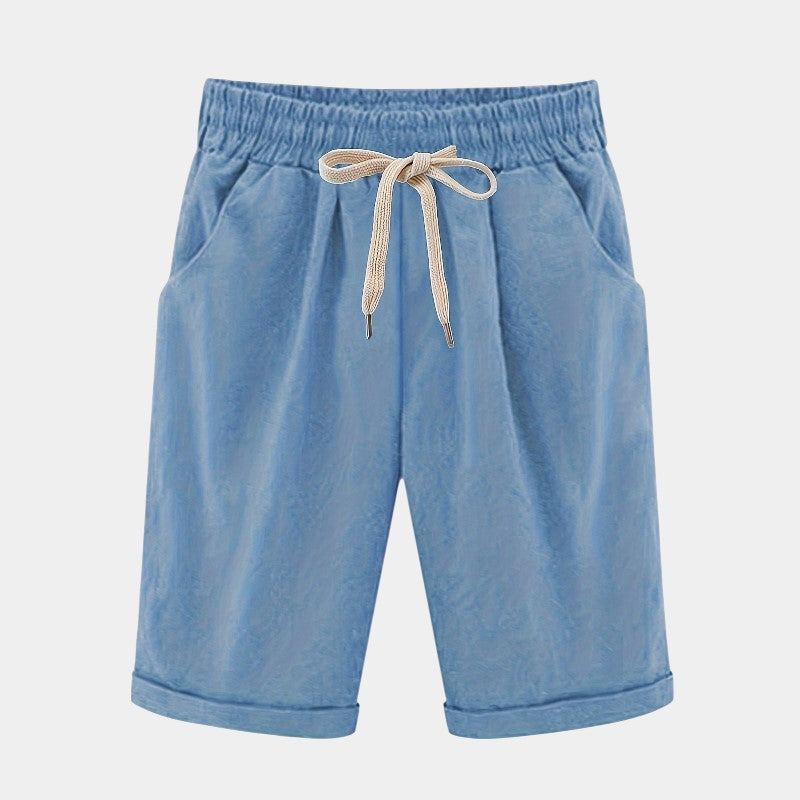 Gleame.-Gleame Short - Dames losse broek met ceintuur en zakken