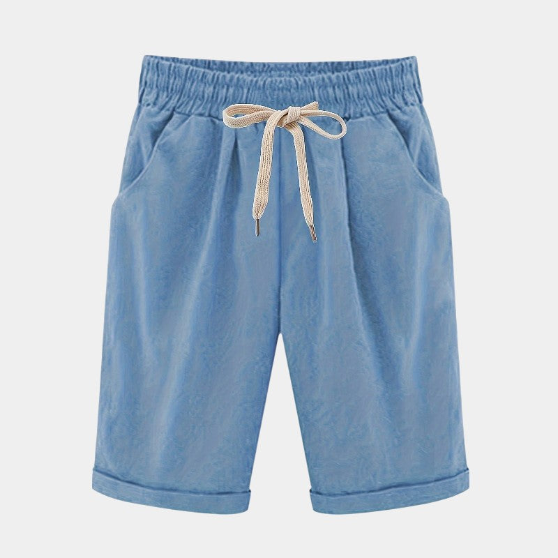 Gleame.-Gleame Short - Dames losse broek met ceintuur en zakken