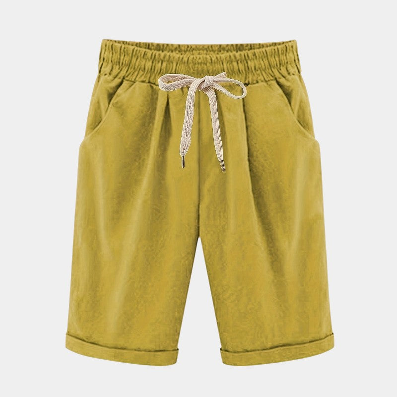 Gleame.-Gleame Short - Dames losse broek met ceintuur en zakken