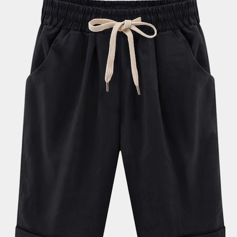 Gleame.-Gleame Short - Dames losse broek met ceintuur en zakken