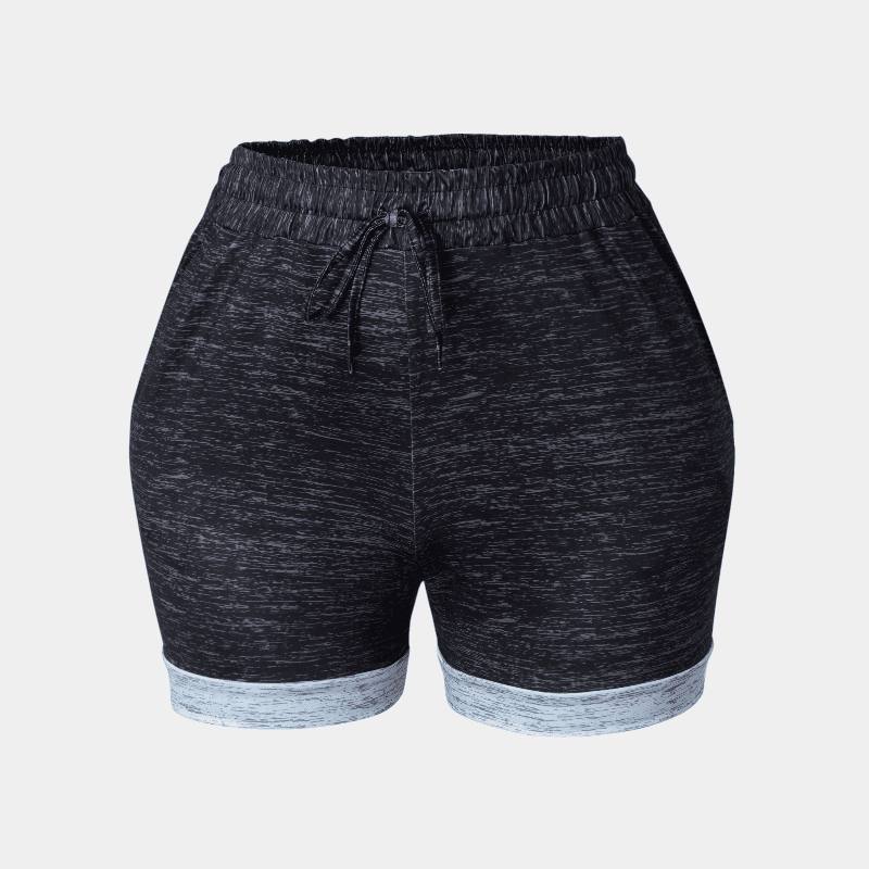 Gleame.-Gleame Short - Dames plus size high-waisted yoga short met ceintuur en zakken