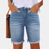 Gleame.-Gleame Shorts - Casual bermuda van denim met rafelzoom en lichte stretch