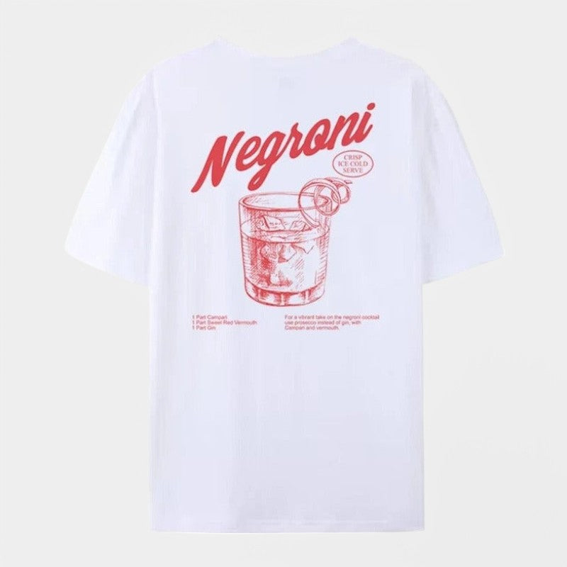 Gleame.-Gleame T-shirt - Negroni-gedrukt shirt voor vrouwen in retro stijl