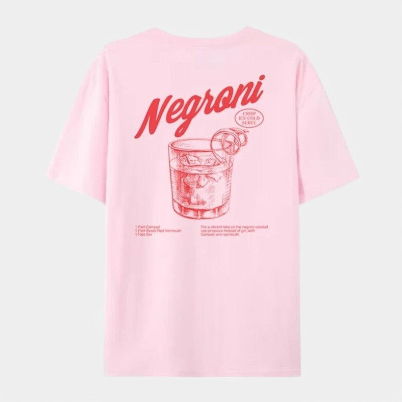 Gleame.-Gleame T-shirt - Negroni-gedrukt shirt voor vrouwen in retro stijl