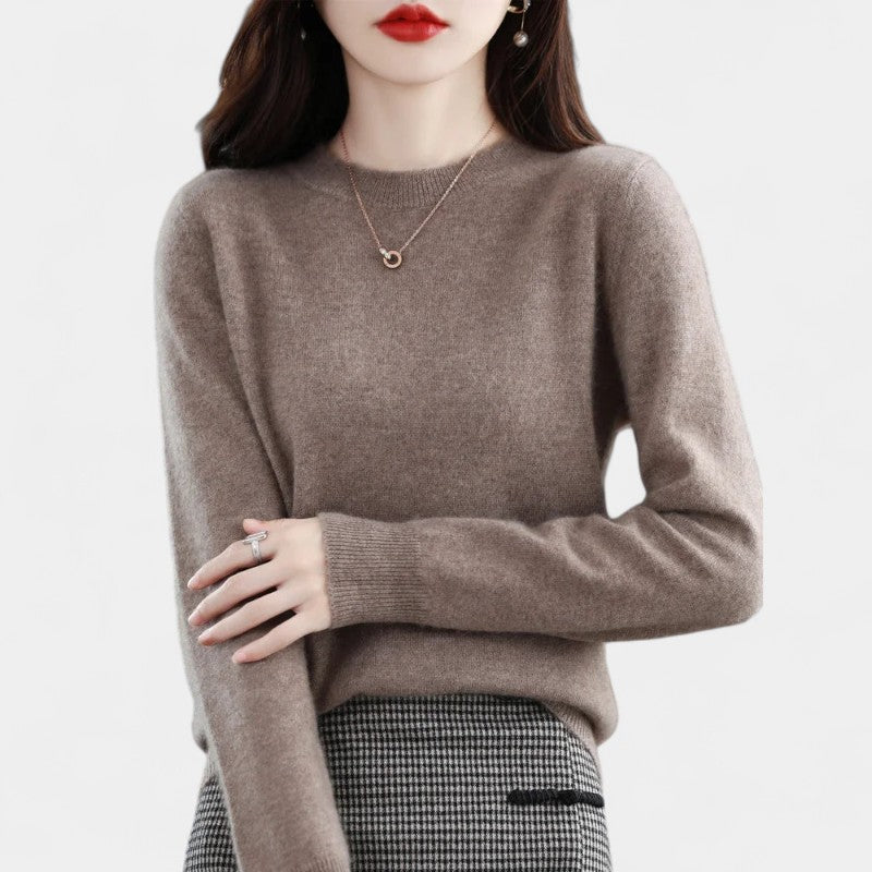 Gleame.-Gleame Trui – Elegante merinowol kasjmier trui met ronde hals en lange mouwen