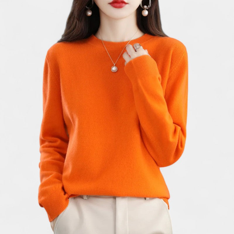 Gleame.-Gleame Trui – Elegante merinowol kasjmier trui met ronde hals en lange mouwen