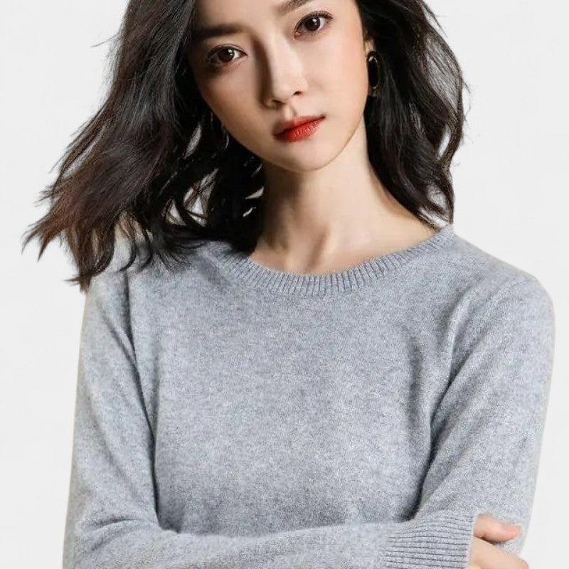 Gleame.-Gleame Trui – Merino wol pullover met ronde hals en lange mouwen