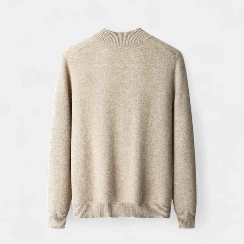 Gleame.-Gleame Trui – Warme merino wol cardigan met rits en mockneck