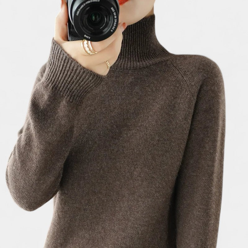 Gleame.-Gleame Trui – Zachte merinowol kasjmier trui met col en lange mouwen