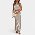 Gleame.-Gleame Tweedelige Outfit Set - Elegante halter top en lange rok in matching set