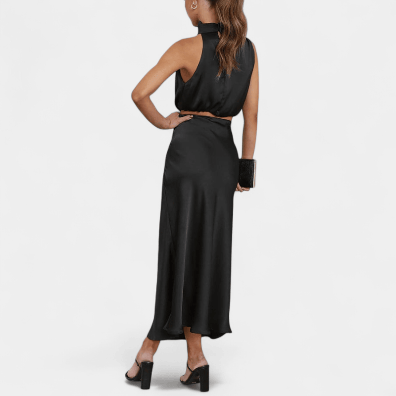 Gleame.-Gleame Tweedelige Outfit Set - Elegante halter top en lange rok in matching set