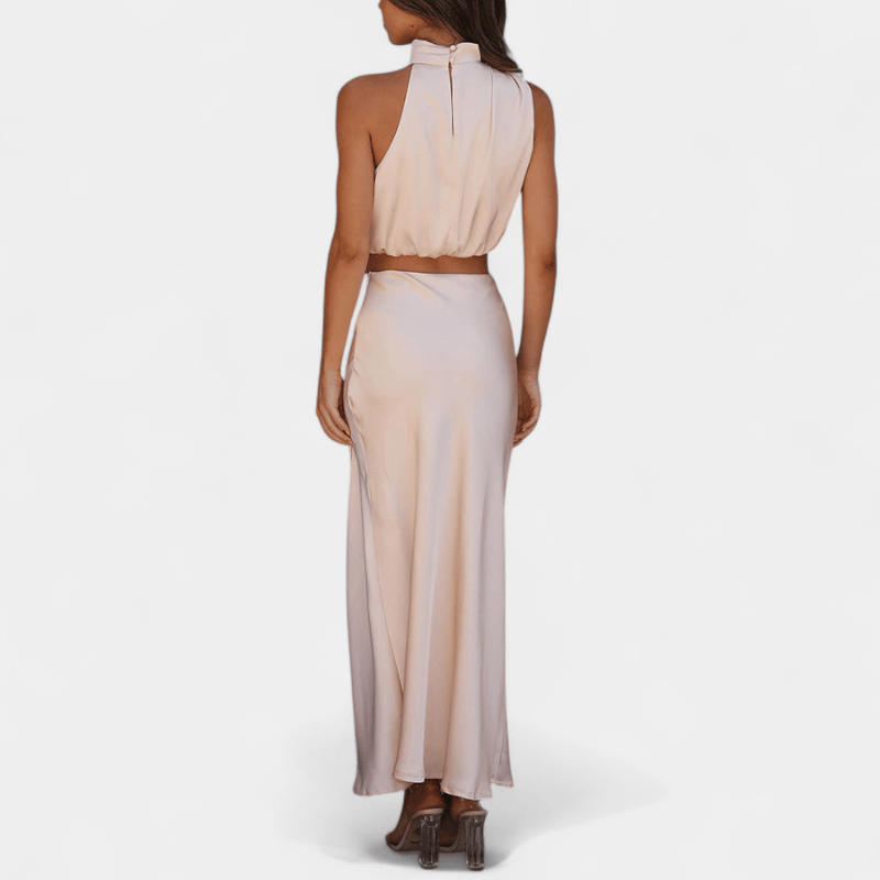 Gleame.-Gleame Tweedelige Outfit Set - Elegante halter top en lange rok in matching set