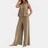 Gleame.-Gleame Set - stijlvolle mouwloze top en wijde broek van polyester