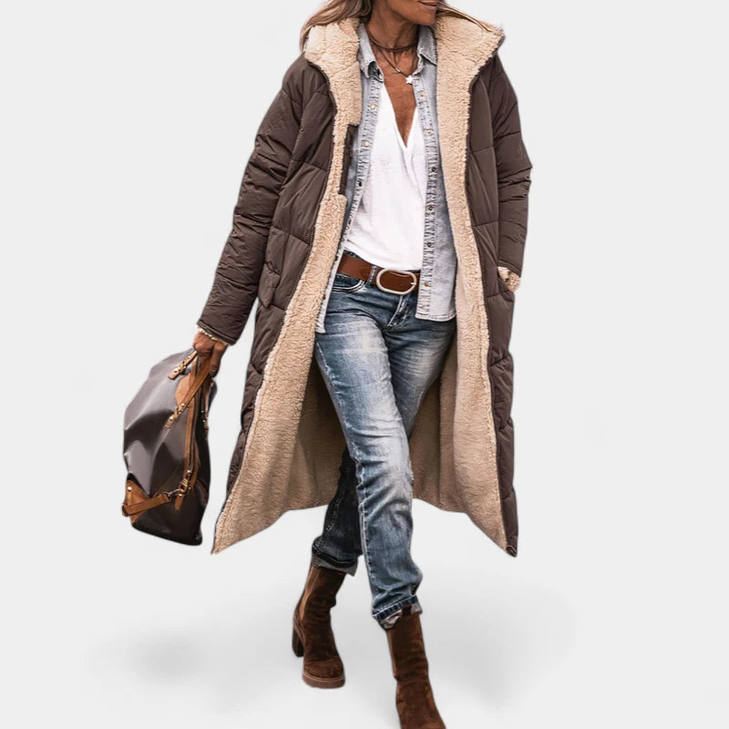 Gleame.-Jassen-Gleame Dames Parka - Omkeerbare dames winterjas met capuchon en zachte voering