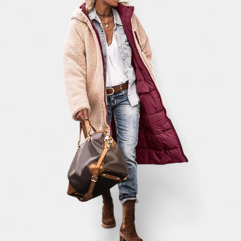 Gleame.-Jassen-Gleame Dames Parka - Omkeerbare dames winterjas met capuchon en zachte voering