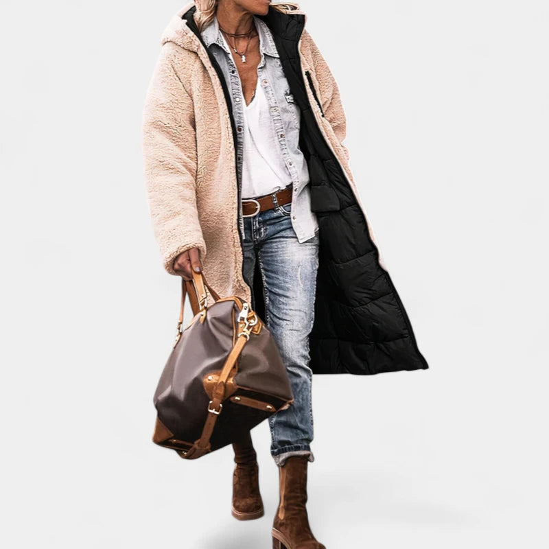 Gleame.-Jassen-Gleame Dames Parka - Omkeerbare dames winterjas met capuchon en zachte voering