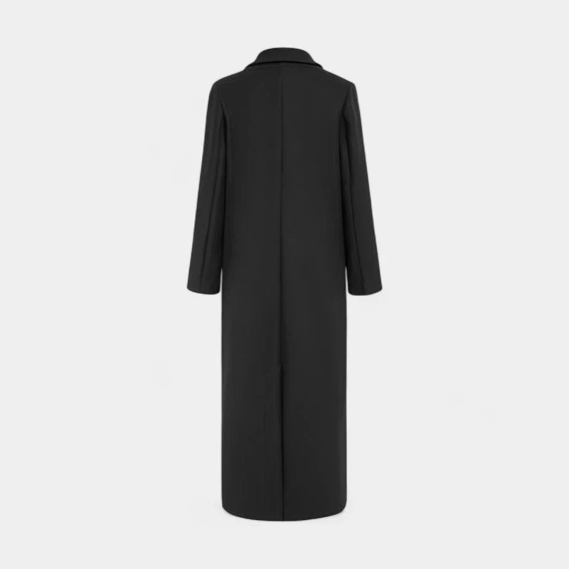 Gleame.-Jassen-Gleame Damesjas - Elegante lange mantel met knopen en formele stijl