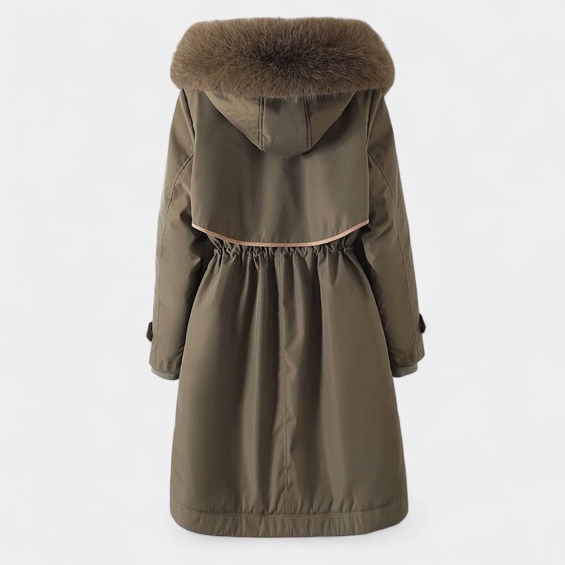 Gleame.-Jassen-Gleame Damesjas - Gewatteerde jas met capuchon en trekkoorddetail