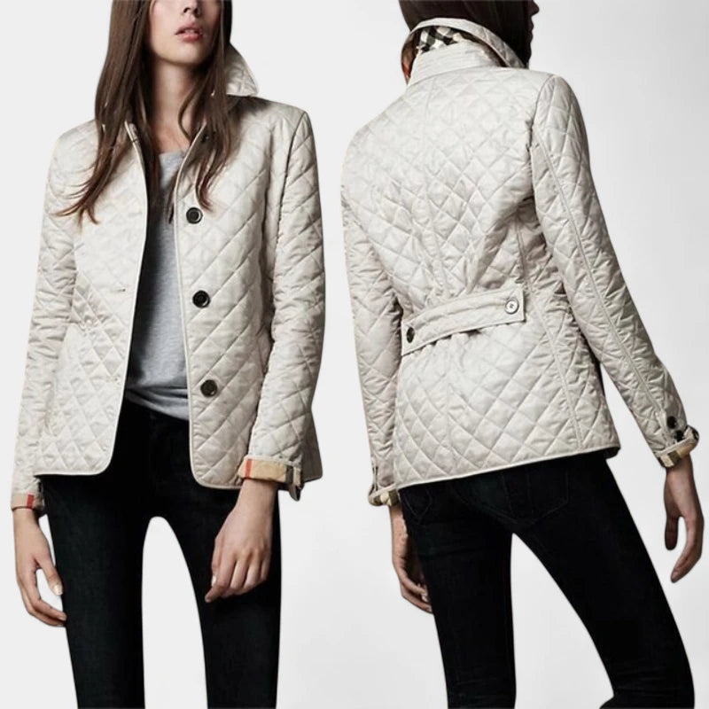 Gleame.-Jassen-Gleame Damesjas - Lichtgewicht gewatteerde jas met knoopsluiting en stijlvolle kraag