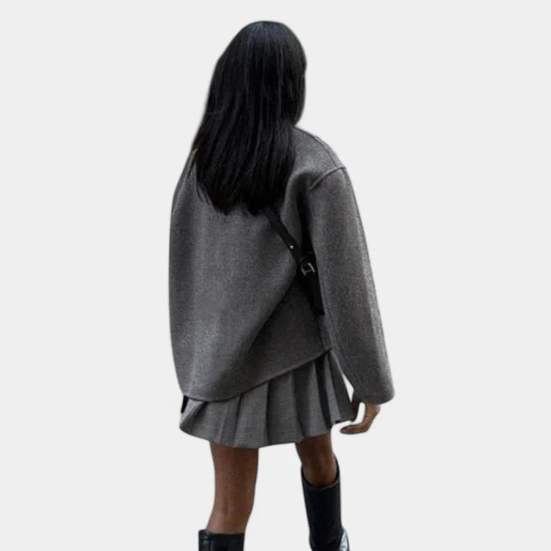 Gleame.-Jassen-Gleame Damesjas - Modieuze jas met knoopsluiting en comfortabele pasvorm