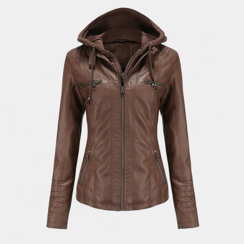 Gleame.-Jassen-Gleame Damesjas - Stijlvolle jas met capuchon en ritssluiting