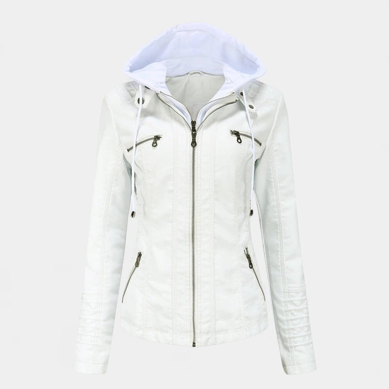 Gleame.-Jassen-Gleame Damesjas - Stijlvolle jas met capuchon en ritssluiting