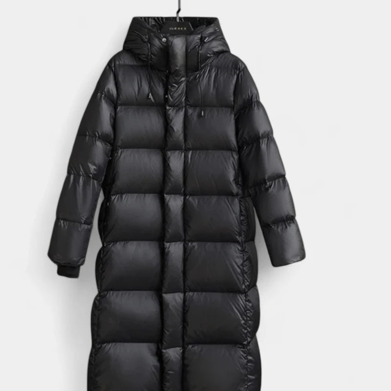 Gleame.-Jassen-Gleame Damesjas - Stijlvolle lange gewatteerde jas voor koud weer