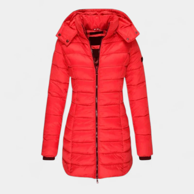 Gleame.-Jassen-Gleame Damesjas - Waterdichte halflange gewatteerde jas met capuchon