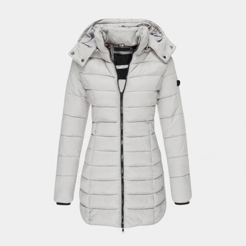 Gleame.-Jassen-Gleame Damesjas - Waterdichte halflange gewatteerde jas met capuchon