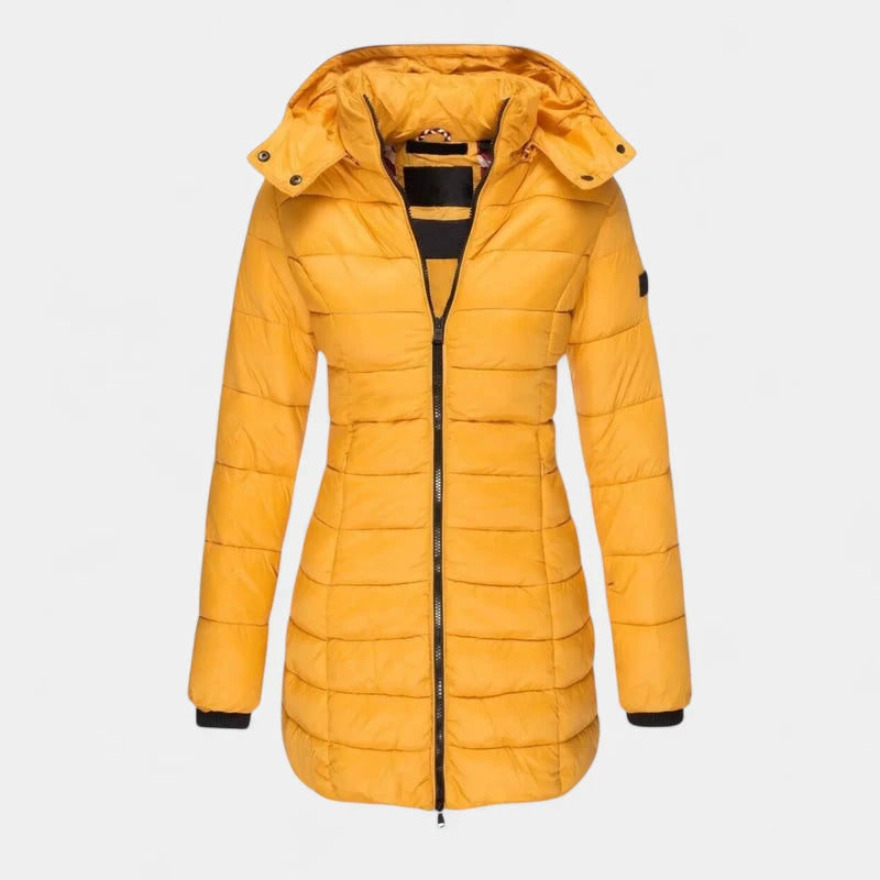 Gleame.-Jassen-Gleame Damesjas - Waterdichte halflange gewatteerde jas met capuchon