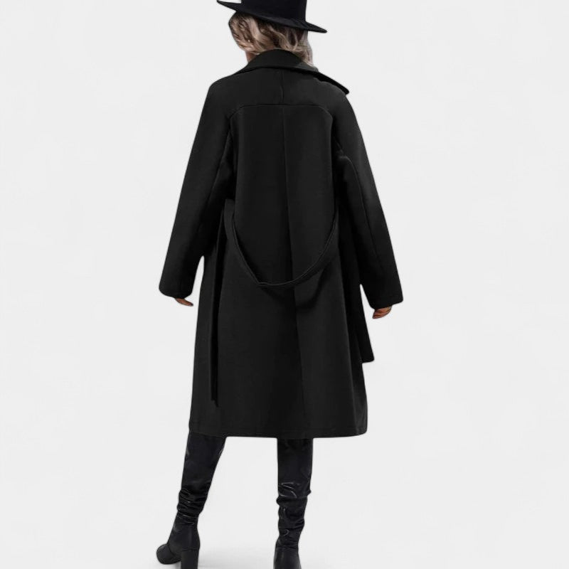 Gleame.-Jassen-Gleame Damesmantel - Lange damesmantel met dubbele knoopsluiting