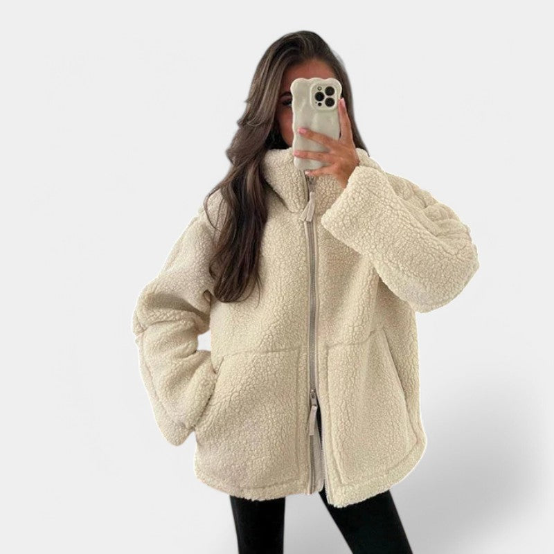 Gleame.-Jassen-Gleame Fleece Hoodie - Lange mouwen, casual en met rits